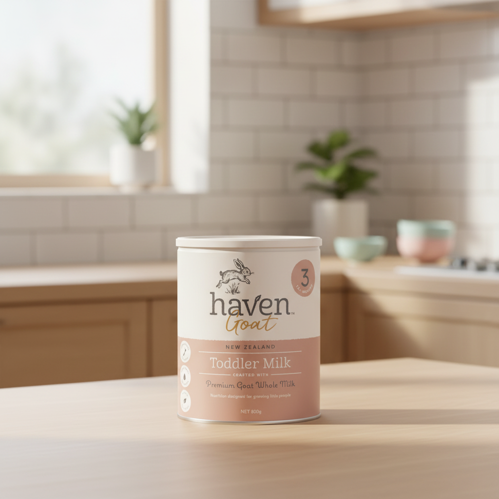 Haven Goat Toddler Milk in Playroom